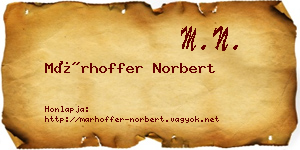 Márhoffer Norbert névjegykártya