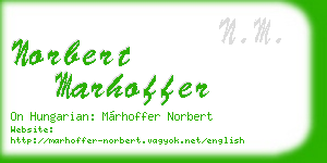 norbert marhoffer business card